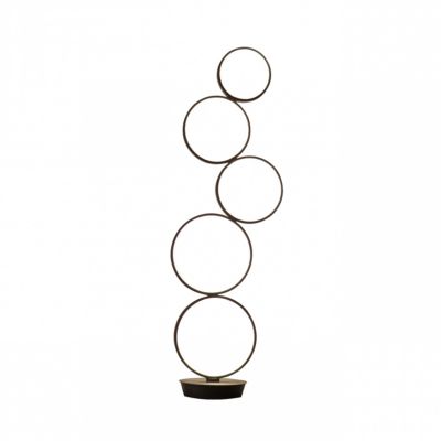 Lampadaire LED cercles superposés en métal noir - Newton