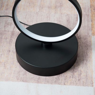 Lampadaire LED cercles superposés en métal noir - Newton