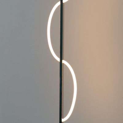 Lampadaire LED chrome design ondule - Savona