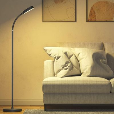 Lampadaire LED Contrôle Tactile Sur Pied noir