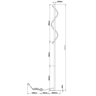 Lampadaire LED Eunice métal noir mat H.150cm IP20 E27 16W Brilliant