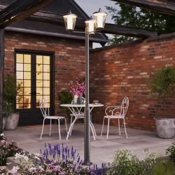 Lampadaire LED intégrée Haro 3000lm 33W IP44 GoodHome gris anthracite