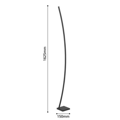 Lampadaire LED intégrée Picacha IP20 29W L.15 x l.15 x H.162,5 cm Eglo noir