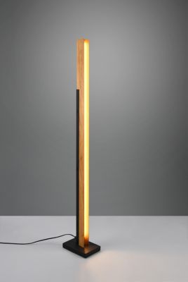 Lampadaire LED tactile dimmable bois naturel/noir mat 16W 3000K 1950lm - Trio - Kerala