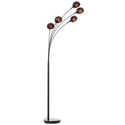 Lampadaire Livo 5 lampes métal noir IP20 E14 H.210cm Brilliant