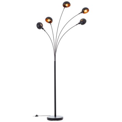 Lampadaire Livo 5 lampes métal noir IP20 E14 H.210cm Brilliant