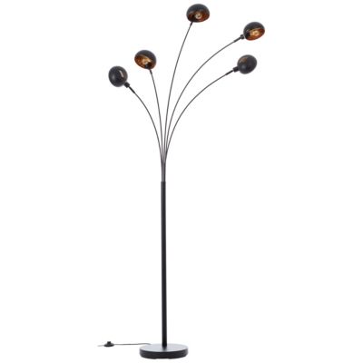 Lampadaire Livo 5 lampes métal noir IP20 E14 H.210cm Brilliant