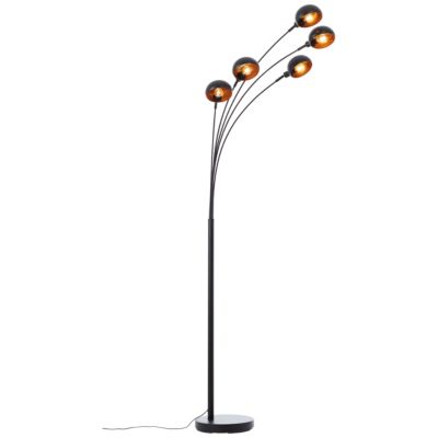 Lampadaire Livo 5 lampes métal noir IP20 E14 H.210cm Brilliant