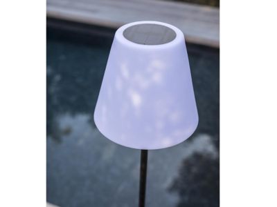 Lampadaire lumineux solaire et rechargeable pied métal LED blanc chaud / blanc dimmable STANDY SOLAR H 150 cm