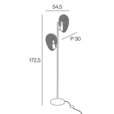 Lampadaire Naytto E27 IP20 40W H.172,5 x P.30 cm Corep coloris naturel