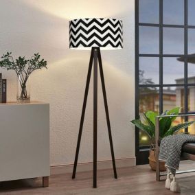 Lampadaire Newport hauteur 140 cm E27 noir blanc lux.pro