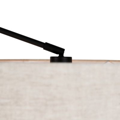 Lampadaire noir avec abat-jour gris clair 50 cm réglable - Editor