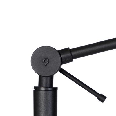 Lampadaire noir avec abat-jour gris clair 50 cm réglable - Editor