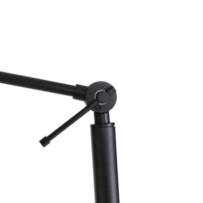 Lampadaire noir avec abat-jour gris clair 50 cm réglable - Editor