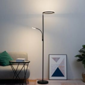 Lampadaire noir double éclairage LED - Pancho