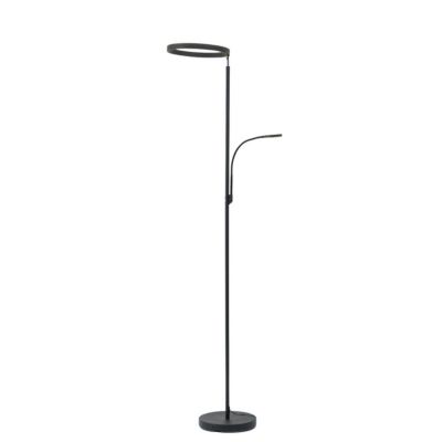 Lampadaire noir double éclairage LED - Pancho