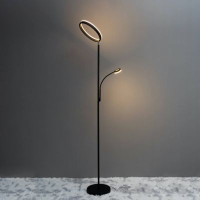 Lampadaire noir double éclairage LED - Pancho