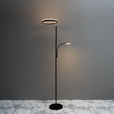 Lampadaire noir double éclairage LED - Pancho