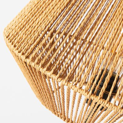 Lampadaire papier tressé style bohème naturel avec abat-jour E27