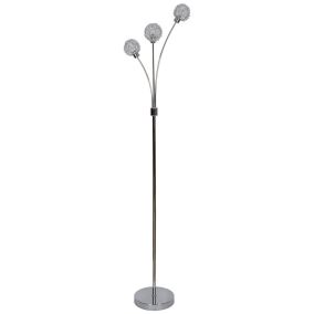 Lampadaire Phaidros GoodHome G9 argent brillant