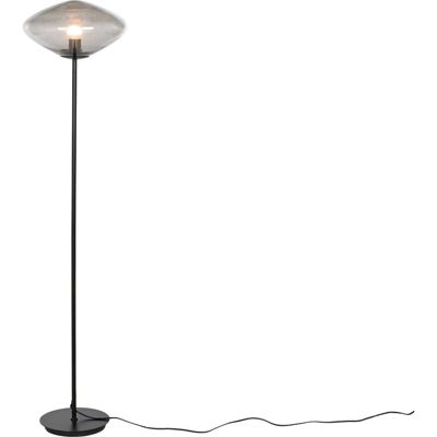 Lampadaire épuré en verre gris pour ambiance cosy 39 x 39 x 150 cm Gris clair métallisé