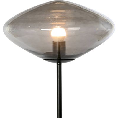 Lampadaire épuré en verre gris pour ambiance cosy 39 x 39 x 150 cm Gris clair métallisé
