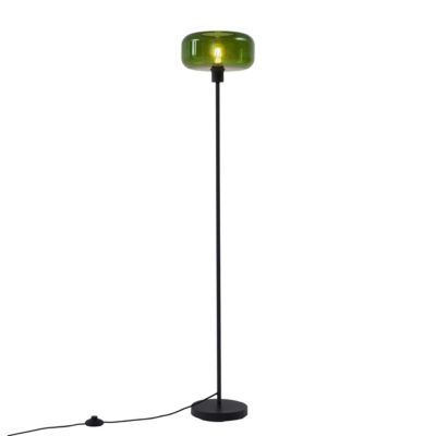 Lampadaire rétro noir avec verre vert - Bizle