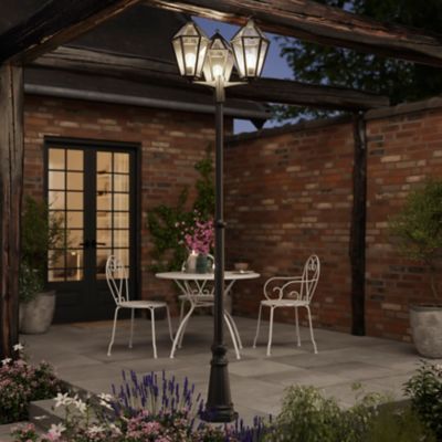 Lampadaire Radley E27 IP44 GoodHome noir