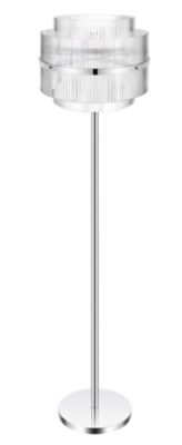 Lampadaire Rhyolit GoodHome E27 argent brillant