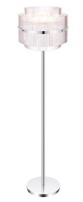 Lampadaire Rhyolit GoodHome E27 argent brillant