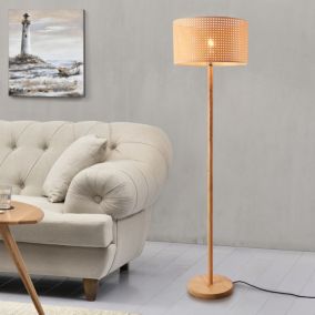 Lampadaire Rochdale hauteur 154 cm E27 jaune-brun lux.pro