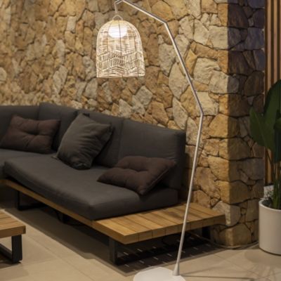 Lampadaire Santorini IP54 9W 900lm blanc l.52,3 x H.165 cm