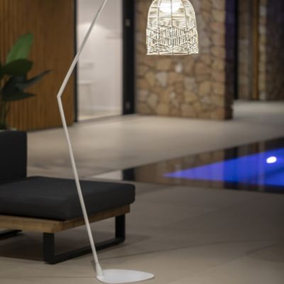 Lampadaire Santorini IP54 9W 900lm blanc l.52,3 x H.165 cm