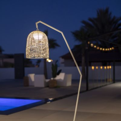 Lampadaire Santorini IP54 9W 900lm blanc l.52,3 x H.165 cm