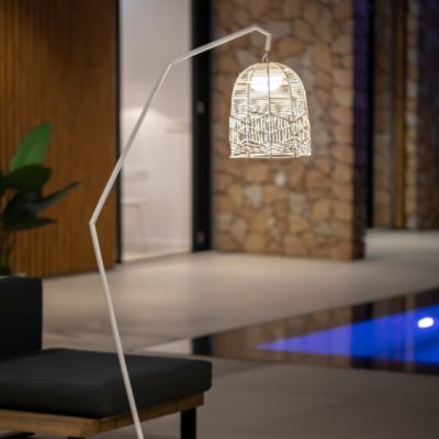 Lampadaire Santorini IP54 9W 900lm blanc l.52,3 x H.165 cm