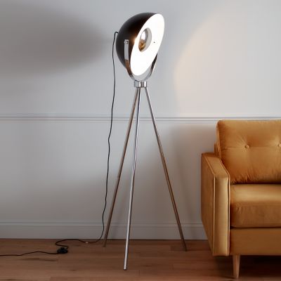 Lampadaire Selinda GoodHome E27 IP20 10W noir l.61 x H.153 cm