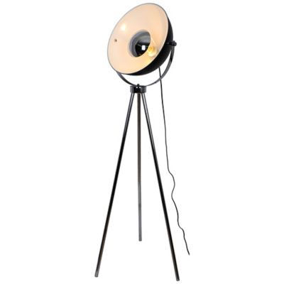 Lampadaire Selinda GoodHome E27 IP20 10W noir l.61 x H.153 cm