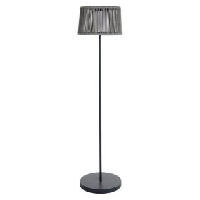 Lampadaire solaire SOLEO Gris Poly rotin H145 cm