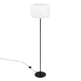 Lampadaire "Tobie" coton noir & blanc H150cm - Atmosphera