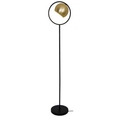 Lampadaire Toroba E27 IP20 or et noir