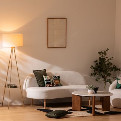 Lampadaire trépied Arthus doré H163cm - Atmosphera