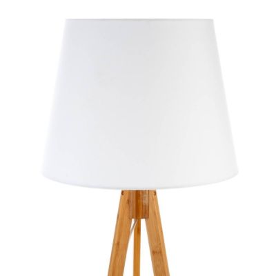 Lampadaire trépied "Bahi" - bambou et blanc H160 cm - Atmosphera