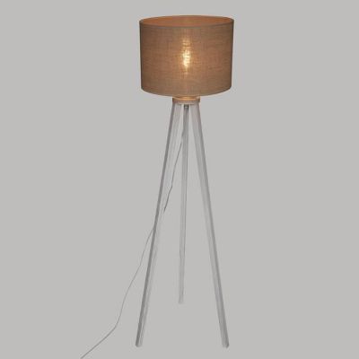 Lampadaire trépied Elva H143 Atmosphera - Blanc et naturel - Bois - Panneaux de particules - Style ethnique