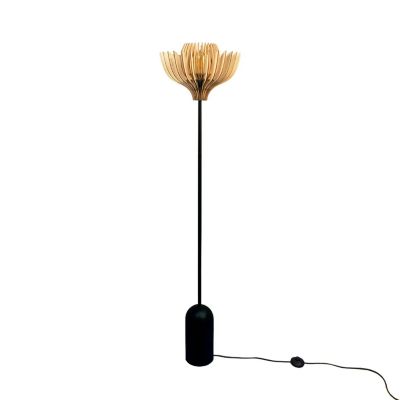 Lampadaire trépied en bois clair Tullia hauteur 160,5 cm abat-jour 37 cm douille E27 Atelier Loupiote