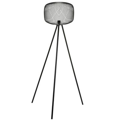 Lampadaire trépied en métal design industriel Noir, H. 160 cm, MODERN SPIRIT