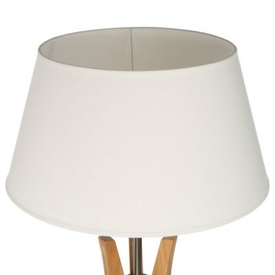 Atmosphera Lampadaire Trépied Kalo Bambou Et Blanc H156cm - Style Industriel