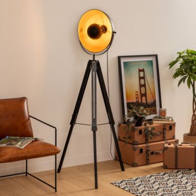 Lampadaire trépied "Lahti" métal noir H156cm - Atmosphera Créateur d'intérieur