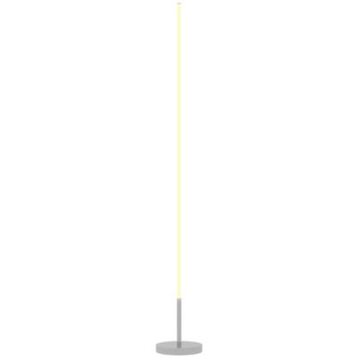 Lampadaire tube LED droit dimmable réglable 18W H.150cm avec télécommande acier gris