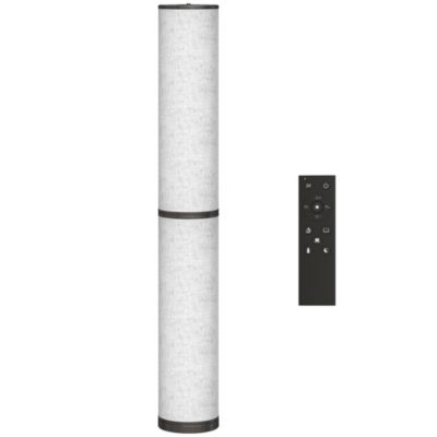 Lampadaire tube LED droit dimmable réglable 30W H.135cm avec télécommande acier lin beige