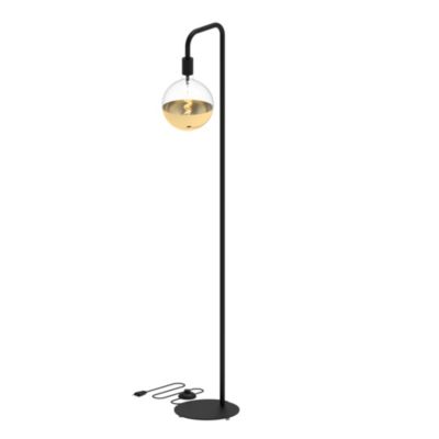 Lampadaire U-line métal noir E27 H.155cm Calex
